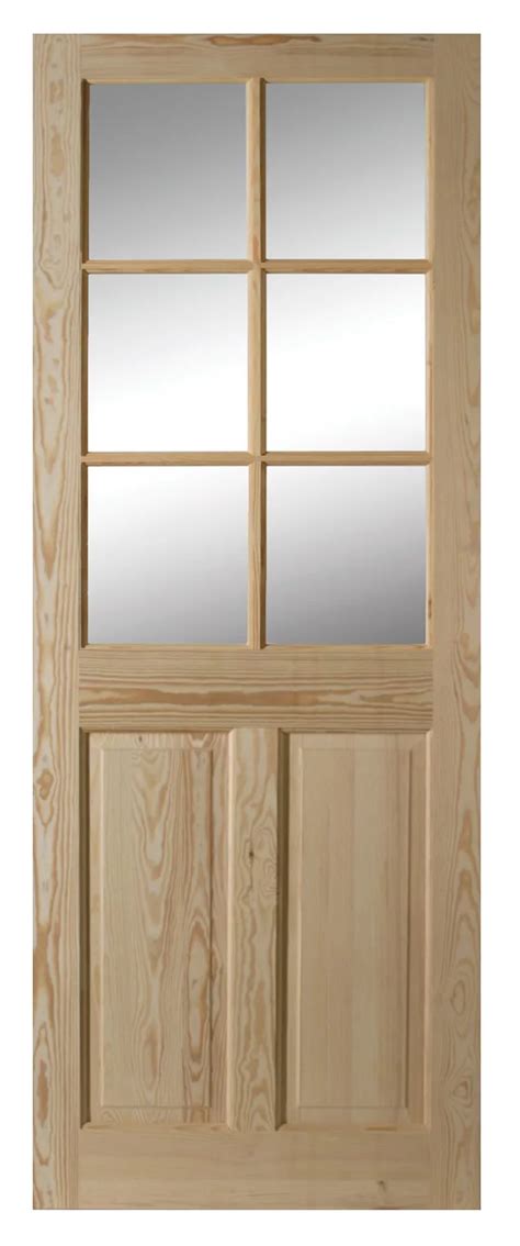 6 Panel Clear Pine Glazed Internal Standard Door H1981mm W762mm