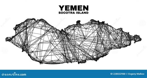 Mapa Da Ilha De Socotra De Malha Irregular Escopo Ilustração do