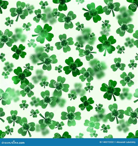 Seamless Clover Leaves Background For Saint Patrick Day Green Clover