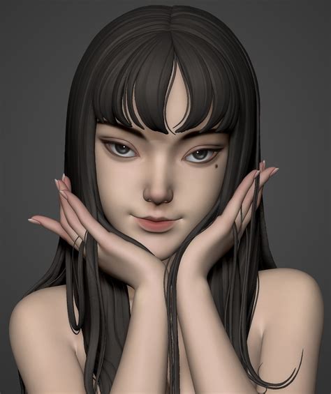 Artstation Tomie 富江 Drawing Body Proportions Character Art