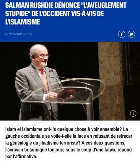 Chapeau Dansant on Twitter RT Outofnone1 SalmanRushdie dénonce l