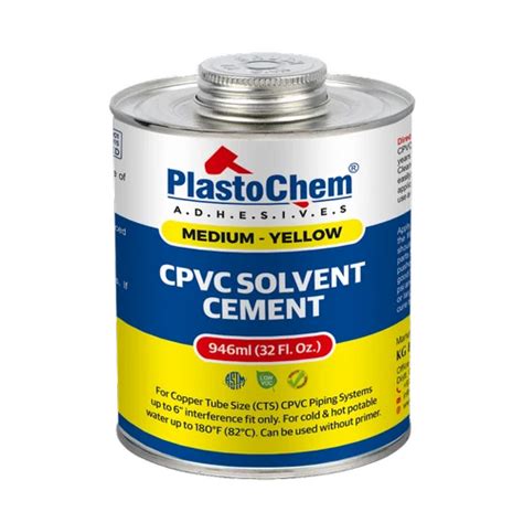 Plastochem Cpvc Solvent Cement Adhesive Yellow 946ml 1 Litre Tin