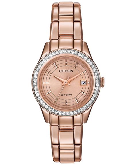 Citizen Womens Eco Drive Rose Gold Tone Stainless Steel Bracelet Watch