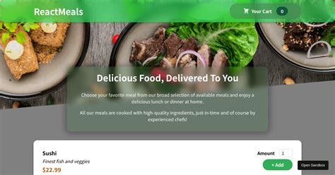 Food Order App Forked Codesandbox