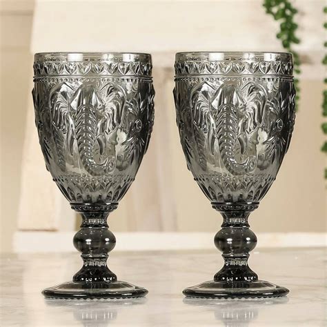 Set Of Four Luxury Exotic Wine Goblets By Dibor