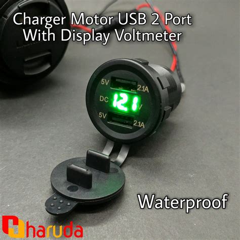 Jual Charger Motor USB 2 Port With Display Voltmeter Shopee Indonesia