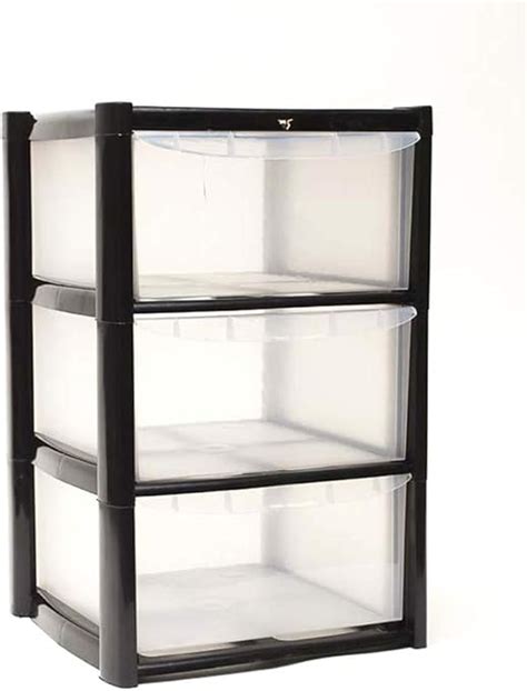 Crazygadget 3 Drawer Medium Tower Storage Draw Plastic School Office