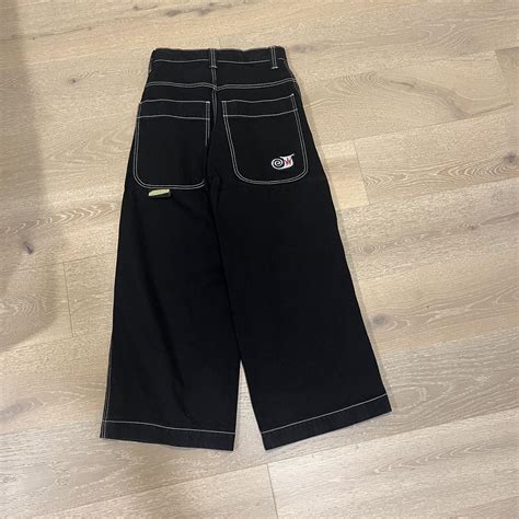 Crazy Baggy Black Twin Cannon Jnco Jeans Size X Depop