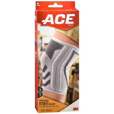 Ace Knitted Knee Brace With Side Stabilizers Medium Packaging And