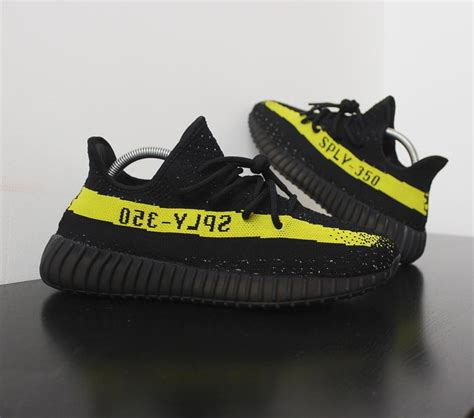 Adidas Yeezy 350 Boost V2 Customs Blackyellow By Carmeno Custom Kicks