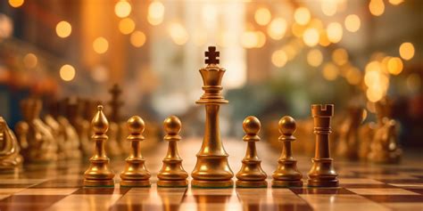 King Chess Standing On Chess Board Business Planning Strategy And