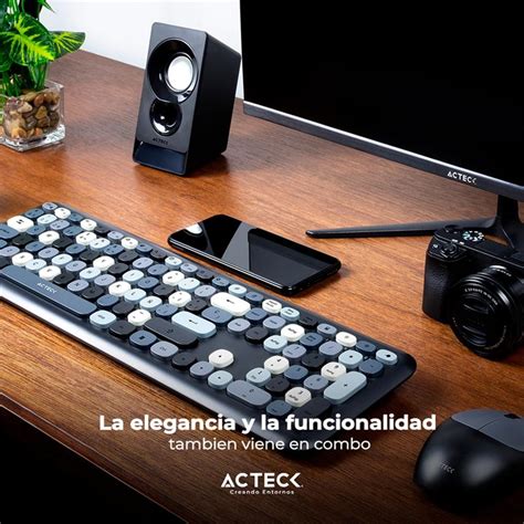 Kit Teclado Y Mouse Acteck Creator Chic Colors Inalámbrico Usb 2 4ghz