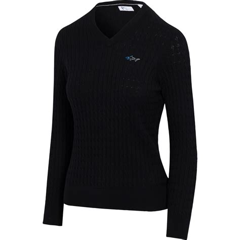 Cable Knit V Neck Sweater Greg Norman Collection