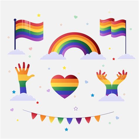 Free Vector Realistic Pride Month Elements Collection