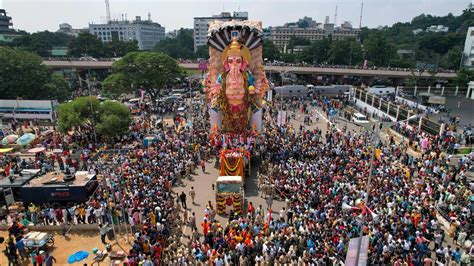 Khairatabad Ganesh Shoba Yatra 2023 Khairatabad Bada Ganesh Last