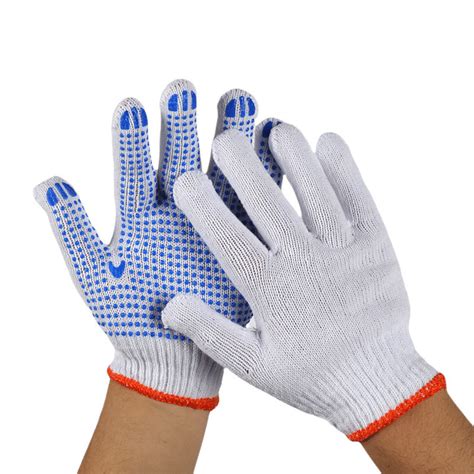 Free Samples 10 Needle Pvc Dots Coated Cotton Knitted Gloves Hand