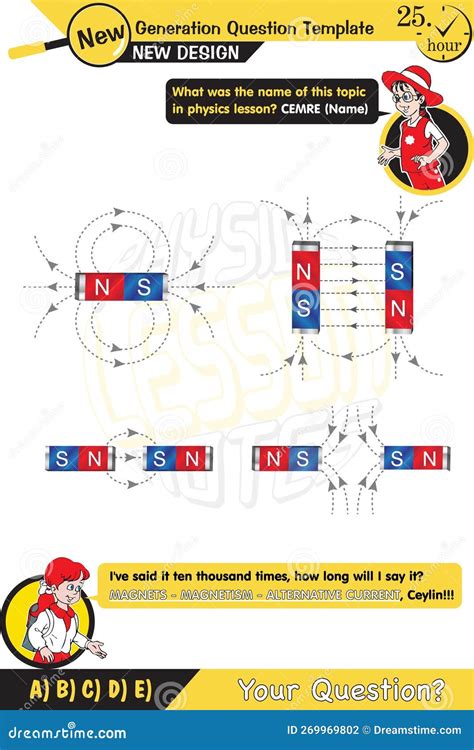 Physics Magnets Scientific Magnetic Field And Electromagnetism Vector Illustration Electric