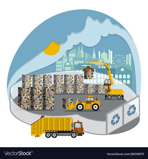 Solid Waste Management Storage Garbage Blocks Vector Image