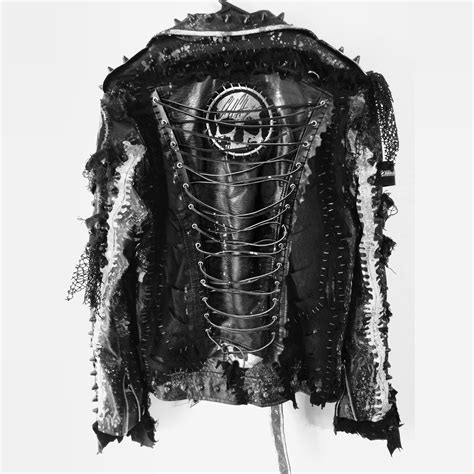 Custom Jackets By Chad Cherry Distressed Studded Laced Up Heavy