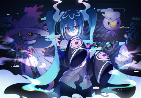 Hatsune Miku Litwick Drifloon Mismagius And Ghost Miku Pokemon And