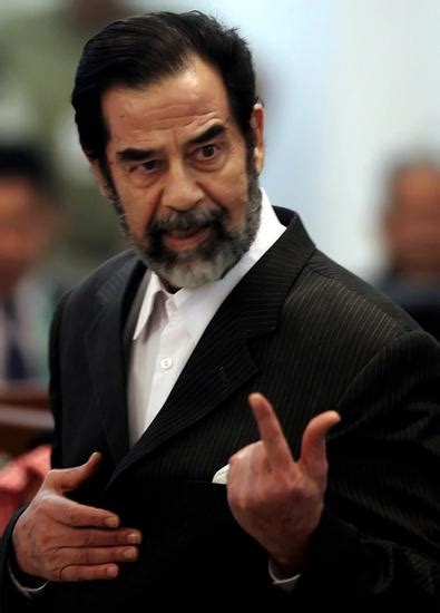 Former Iraqi President Saddam Hussein Gestures Editorial Stock Photo