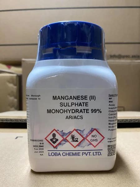 Manganese II sulfate monohydrate 99 AR grade 500 กรม ขวด ยหอ