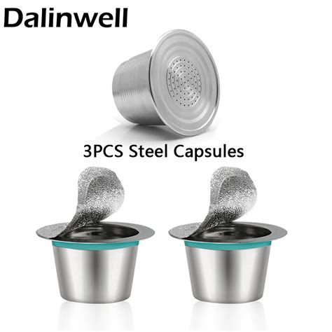 3pcs Reusable Stainless Steel Nespresso Refillable Coffee Capsule Refilling Cup Filter Nespresso