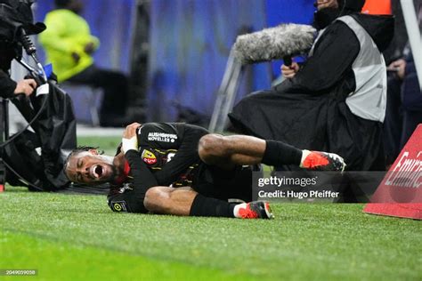 Elye Wahi Of Lens During The Ligue 1 Uber Eats Match Between Lyon And