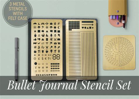 Bullet journal TRACKER STENCILS - Set of 3 - Brass Metal Stencils ...