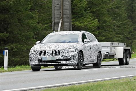 2023 Skoda Superb Combi Spied Looking Larger And More Assertive | Carscoops