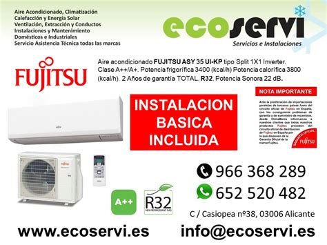 Aire Acondicionado Alicante Split Fujitsu ASY 35 UI KP