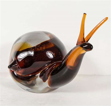 Mid Century Modernist Hand Blown Murano Glass Snail By Alfredo Barbini At 1stdibs Murano Snail