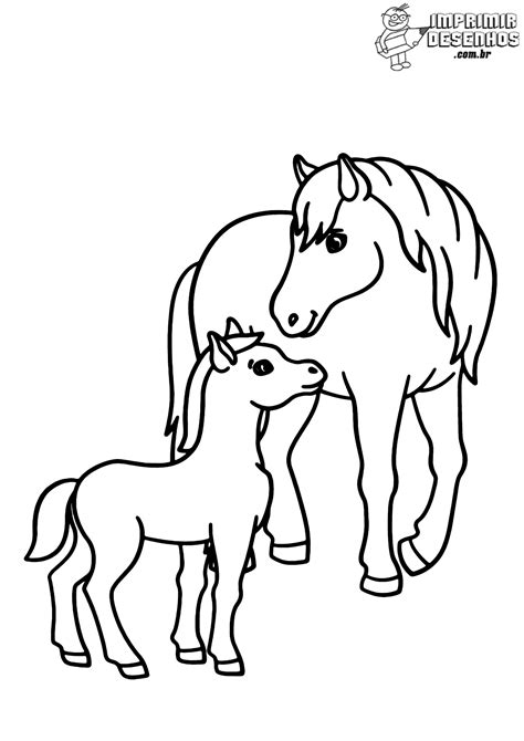 Cavalo E Filhote Para Colorir Imprimir Desenhos