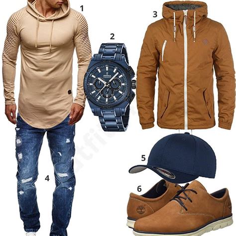 Herren Outfit In Navy Blau Und Beige Braun M0537 Outfits4youde