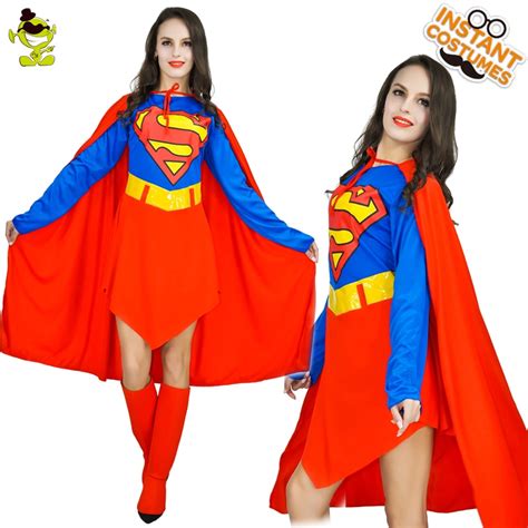 Hot Red Supergirl Costumes Carnival Party Pretty Superwoman Cosplay