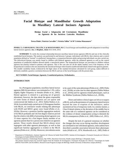 PDF Facial Biotype And Mandibular Growth Adaptation In Maxillary