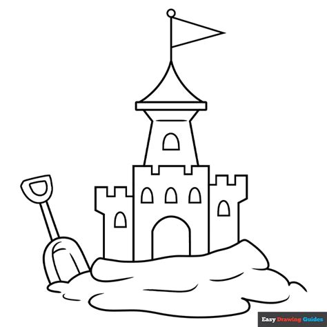 Sand Castle Coloring Page | Easy Drawing Guides