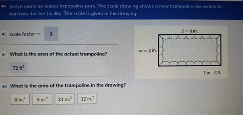 Jazlyn Owns An Indoor Trampoline Park The Scale Drawing Shows A New