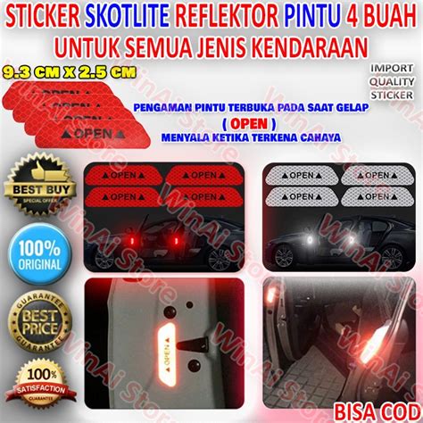 Jual Stiker Reflector Pintu Mobil Isi Sticker Reflective Reflektor