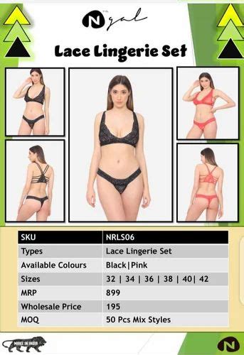 Nylon N Gal Lycra Lace Racer Back Bralette Bra Panty Set At Rs 195 Set