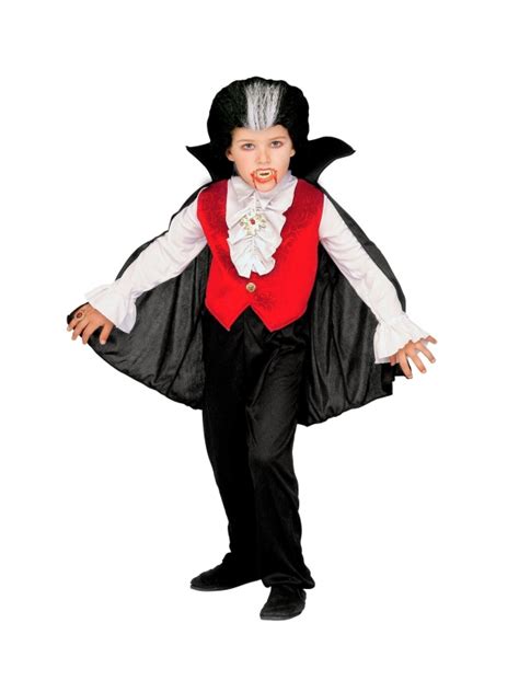 Déguisement Dracula garçon chemise avec veste jabots pantalon cape