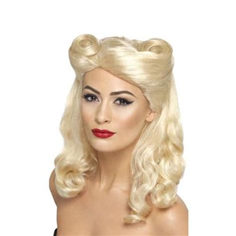 Womens Blonde Pin Up Wig Discount Party Warehouse