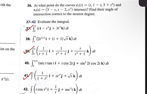 Solved 36 At What Point Do The Curves R1 T T 1−t 3 T2