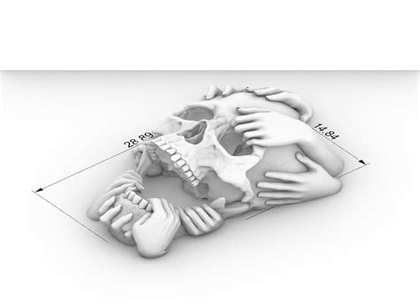 Skull And Hands Relief D Print Model Cnc D Model D Printable Cgtrader