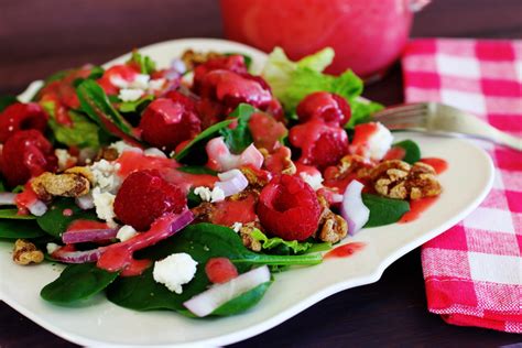 Raspberry Walnut Spinach Salad Cheery Kitchen