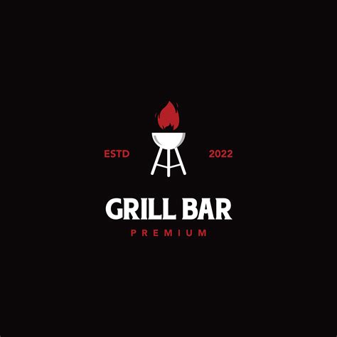 Barbecue Restaurant Logo Design Vintage Bar Grill Logo Template Grill Bar Logo Isolated