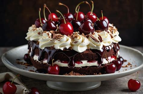 Premium Photo Black Forest Gateau With Layers