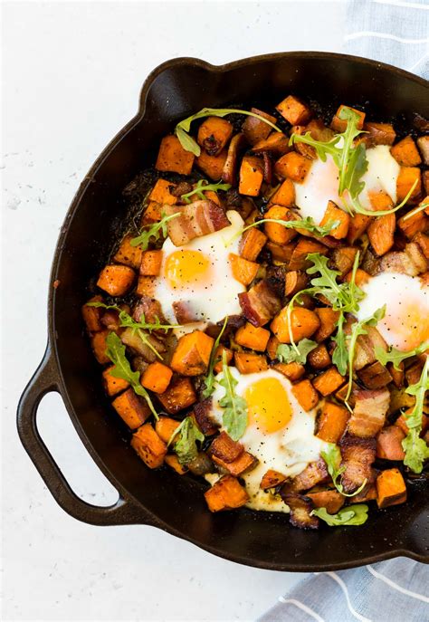 Paleo And Whole30 Sweet Potato Hash With Bacon Perfect Breakfast Recipe