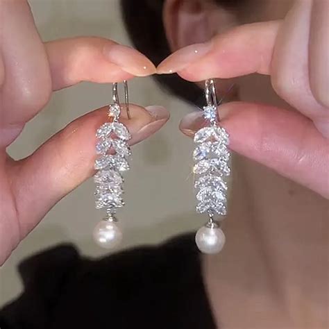 Sparkling Zirconia Crystal Wheat Tassel Earrings For Women Trend