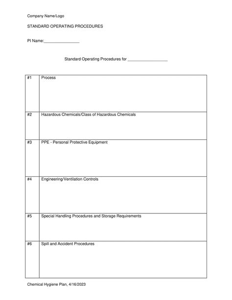 Free Printable Sops Templates Word Excel Pdf Examples